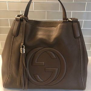 Gucci Soho Leather Shoulder Bag, Brown